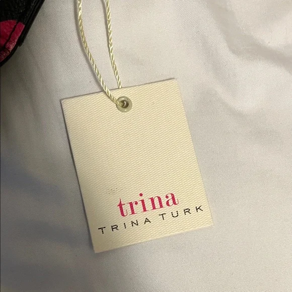 Trina Turk Black Multicolor Confetti Wallet with Hot Pink Flap - Picture 6 of 7